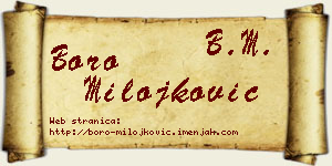 Boro Milojković vizit kartica